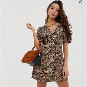 Asos puff sleeve print dress